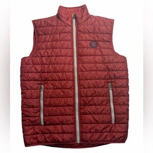 Timberland Quilted Puffer Vest Red Men’s Medium Full Zip